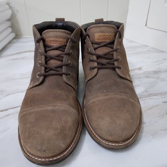 Ecco | Bendix Cap Toe Hydromax Suede Leather Ankle Boot Brown | Size 8 (EU 41) - Picture 3 of 8